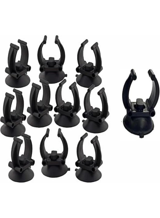 Kryoflare 10Pcs Aquarium Suction Cup Clips, 18-22mm, Black, Universal Fish Tank Holders for Heaters, Pumps, Filters and Hood - Image 1